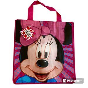 Disney Minnie Mouse Shopper Tote Bag Grocery Beach Shopping Bow Dots Pink